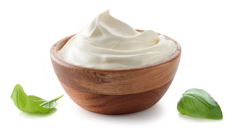 Greek yogurt in bowl